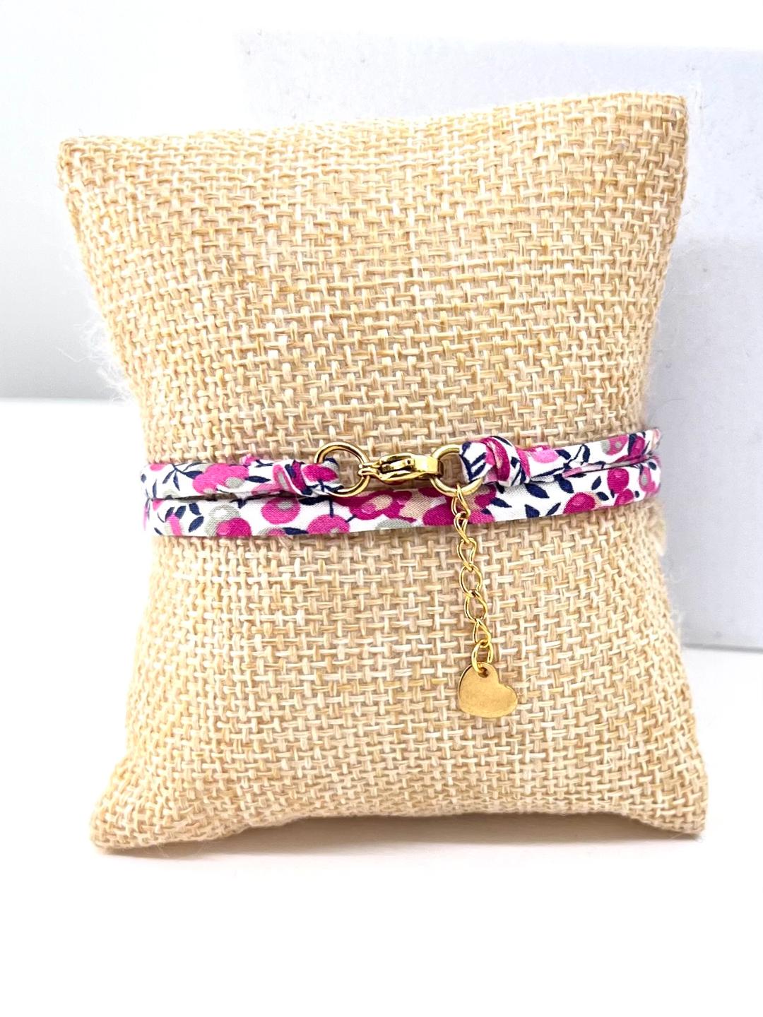 Bracelet en cordon liberty Lola - cadeau personnalisé communion, profession de foi