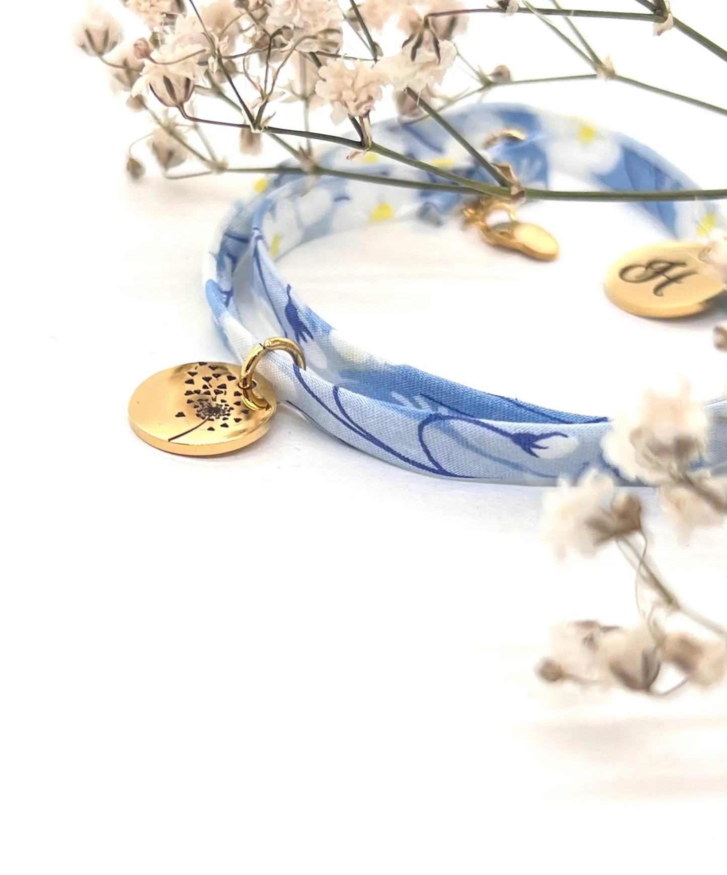 Bracelet en cordon liberty, Loraya - bijou gravé, cadeau de fête des mères