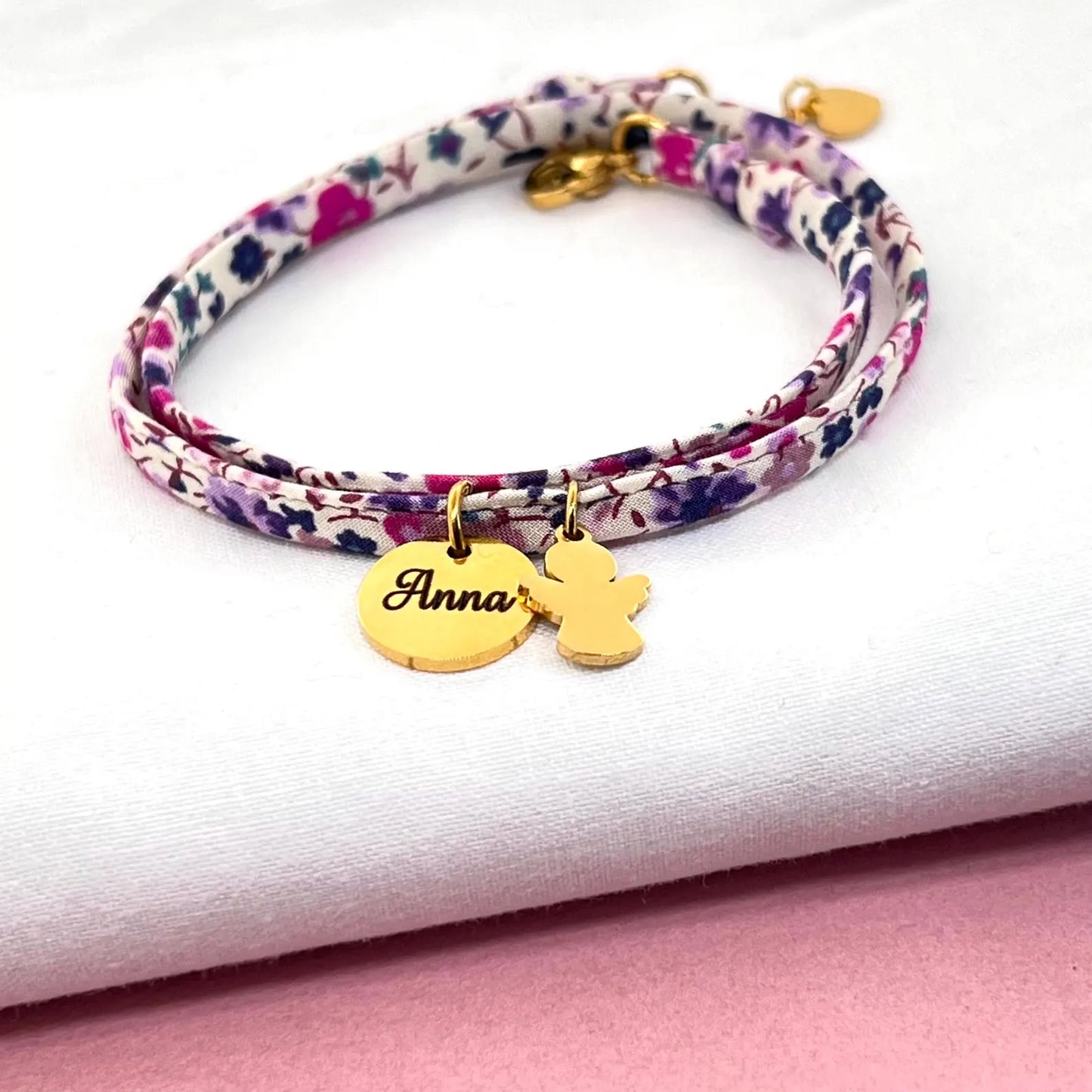 Bracelet Liberty Ange – Cadeau Baptême, Communion, Marraine
