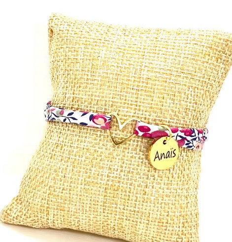 Bracelet personnalisé mon coeur - cadeau fête des mères , cadeau anniversaire personnalisé