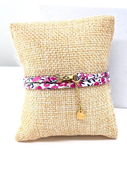 Bracelet en tissu liberty  à personnaliser, Sarah - cadeau personnalisé, bracelet femme