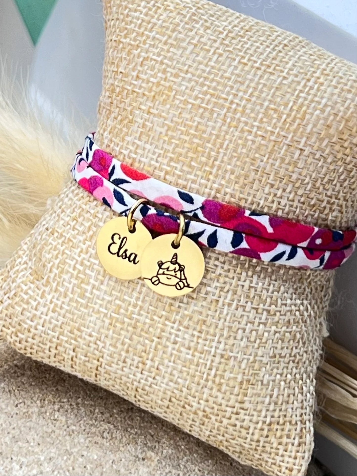 Bracelet en cordon liberty 2 tours de poignet, Sully - bracelet personnalisé femme & enfant