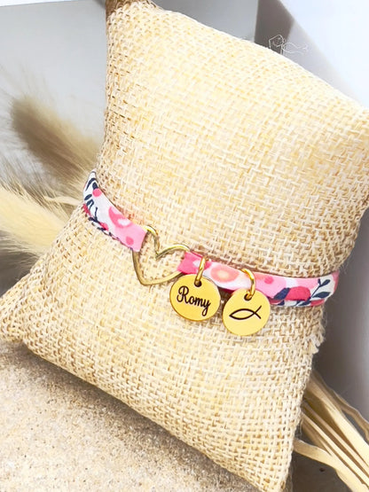Bracelet personnalisé mon coeur - cadeau fête des mères , cadeau anniversaire personnalisé