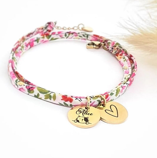 Bracelet en cordon liberty Isabelle - cadeau fête des mères, cadeau personnalisé marraine