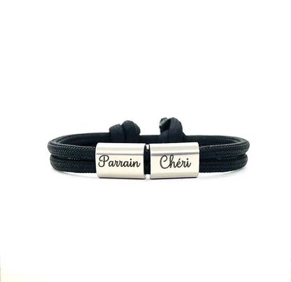 Bracelet personnalisé homme, Léo - cadeau personnalisé parrain, cadeau garçon