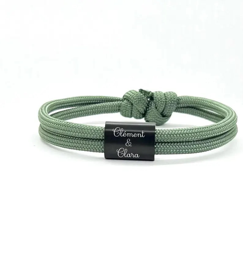 Bracelet personnalisé homme, Léo - cadeau personnalisé parrain, cadeau garçon