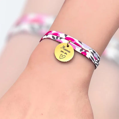 Bracelet en cordon liberty, Alice - cadeau personnalisé, bracelet enfant